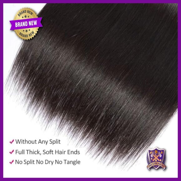 3 Bundles Brazilian Virgin Human Hair 14-18 Inch Straight Wave Extensions main image 4